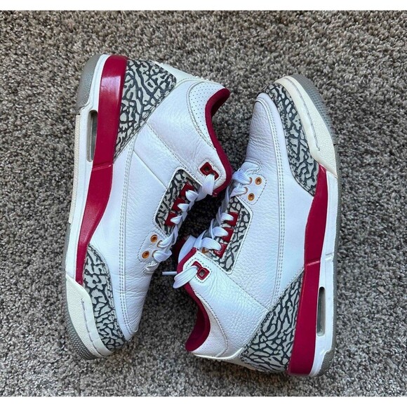 Nike Air Jordan 3 Retro Cardinal Red Size 6.5 Youth (Size 8 Women's) - Picture 7 of 7